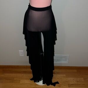 Frilly Sheer Swim Cover Up Pants